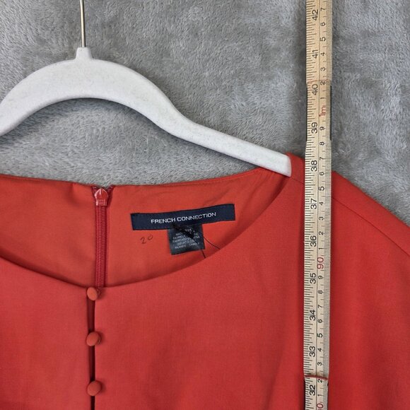 French Connection Dress Womens Size 6 Poppy Red Boh Whisper Short Sleeve New - Picture 9 of 13